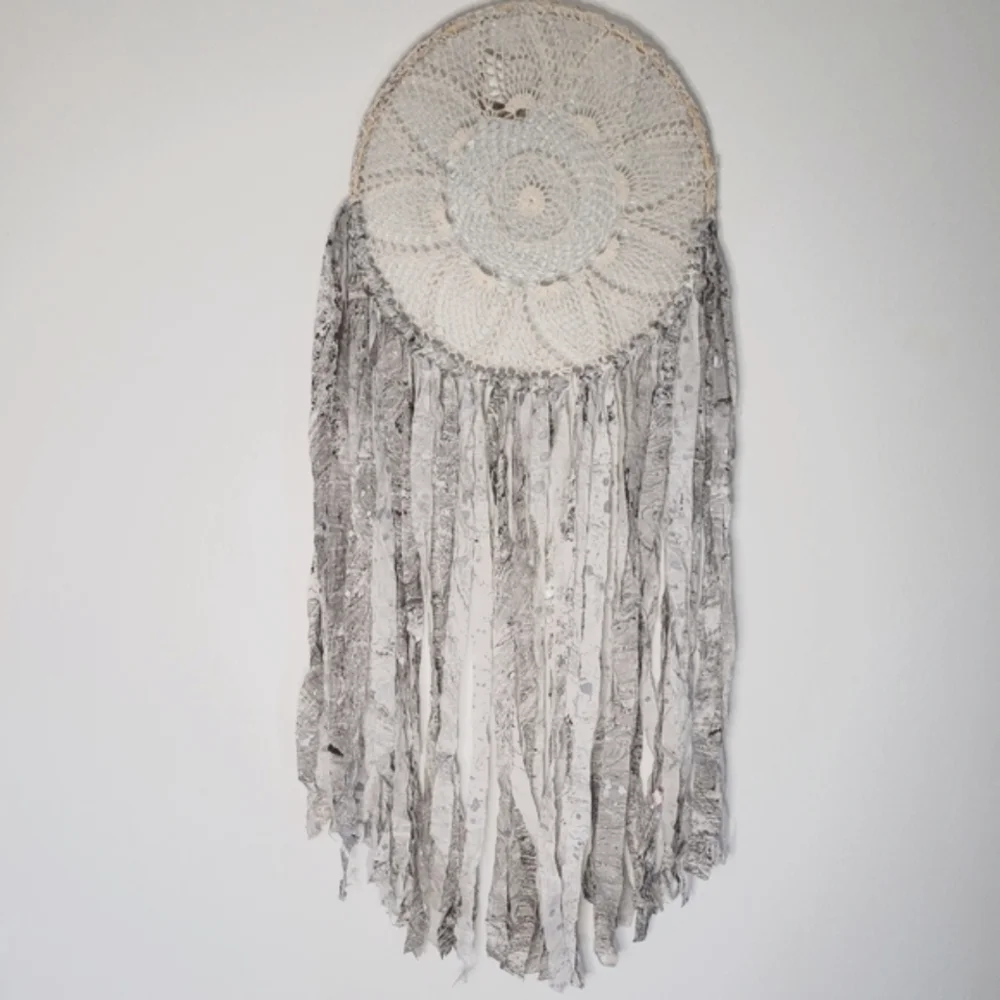 Large Tie Dye Denim Tasselled Dreamcatcher ✨️ NWT